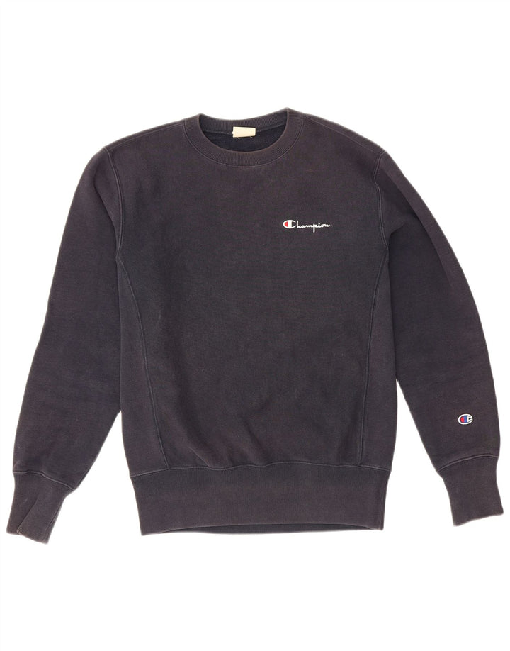 Champion Mens Sweatshirt Jumper Small Navy Blue Cotton