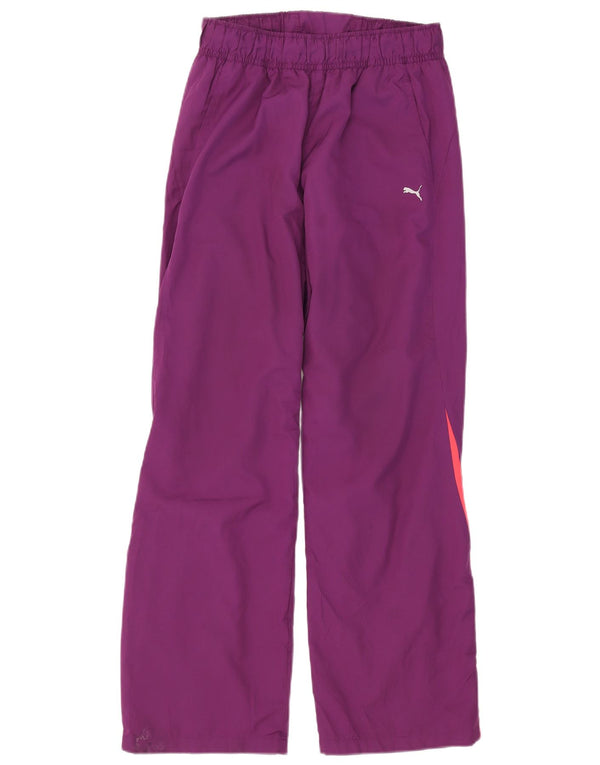 Puma Womens Tracksuit Trousers UK 12 Medium Purple Colourblock Polyester