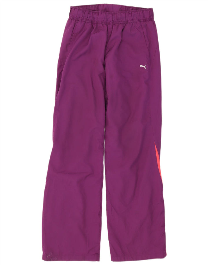 Puma Womens Tracksuit Trousers UK 12 Medium Purple Colourblock Polyester