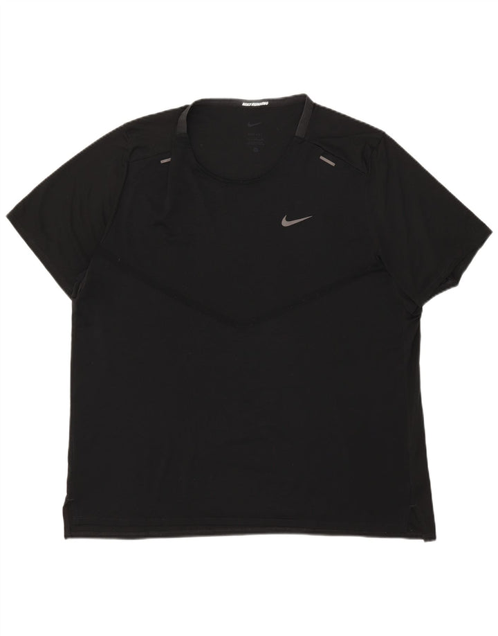 NIKE Mens Dri Fit T-Shirt Top XL Black Polyester