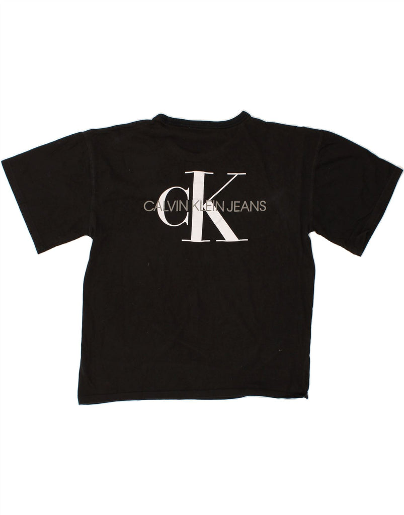 CALVIN KLEIN Mens Graphic T-Shirt Top Large Black Cotton Vintage Calvin Klein and Second-Hand Calvin Klein from Messina Hembry 