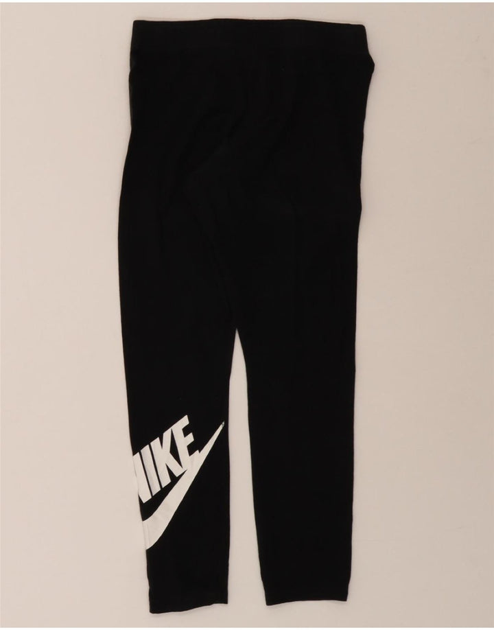 NIKE Womens Graphic Leggings UK 10 Small Black Cotton Vintage Nike and Second-Hand Nike from Messina Hembry 