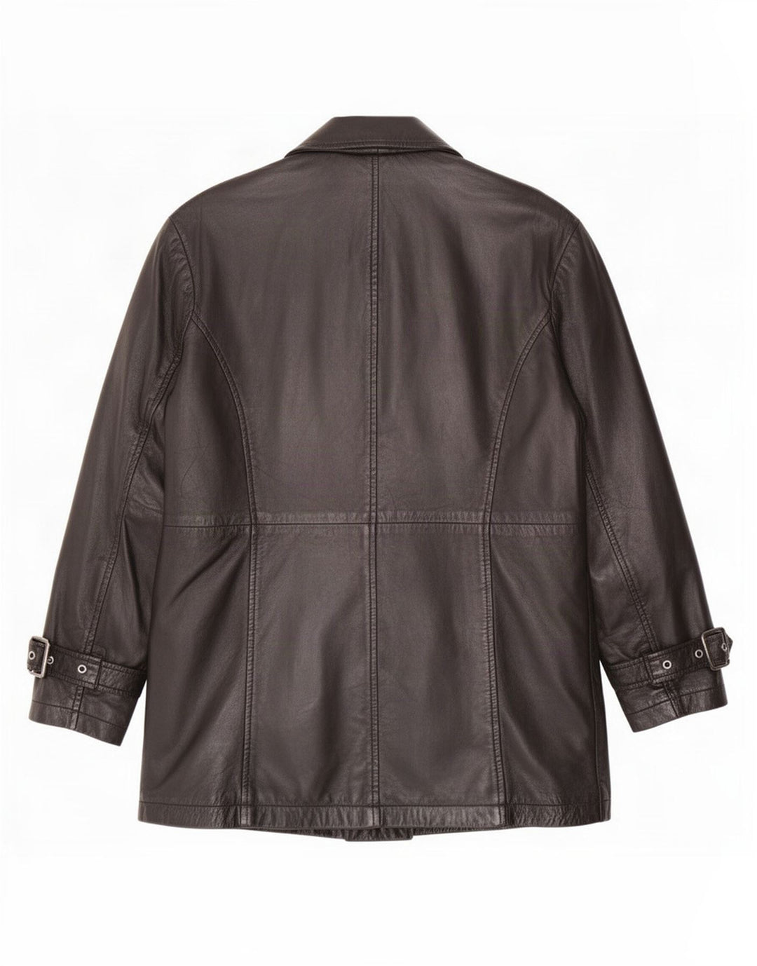 Vintage Womens Oversized Leather Jacket UK 10 Small Black