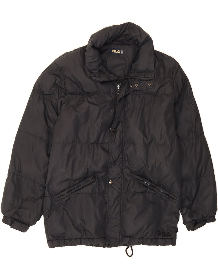 FILA Mens Hooded Padded Jacket IT 44 XS Black Polyamide Vintage Fila and Second-Hand Fila from Messina Hembry 