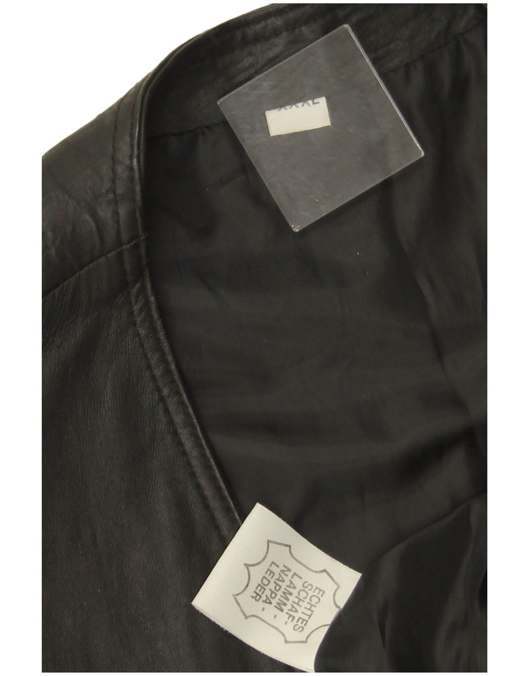 VINTAGE Mens Leather Waistcoat 3XL Black Leather