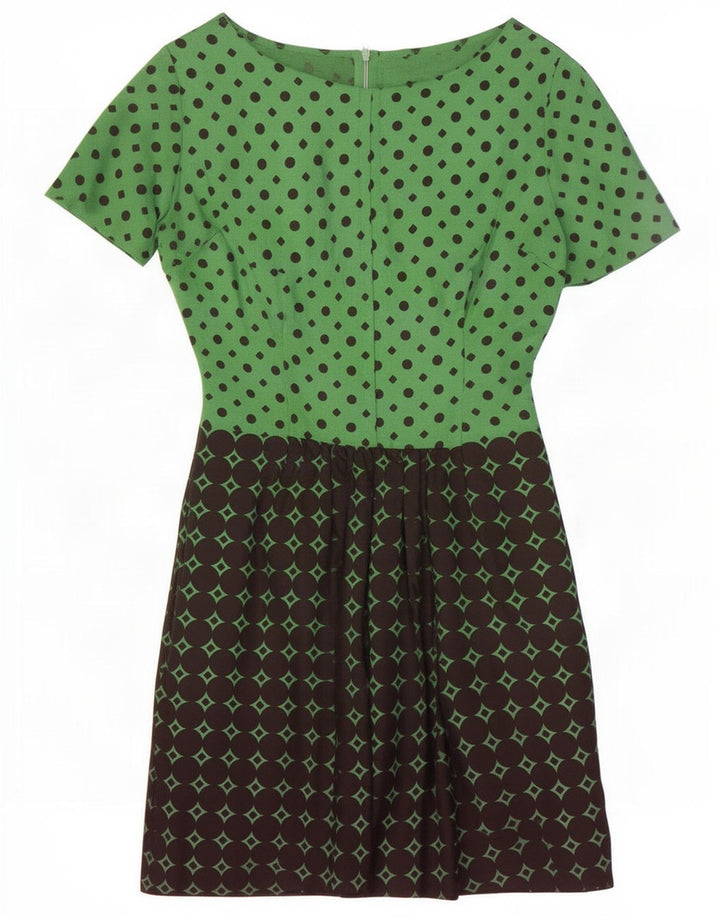 Vintage Womens Sheath Dress IT 44 Medium Green Colourblock