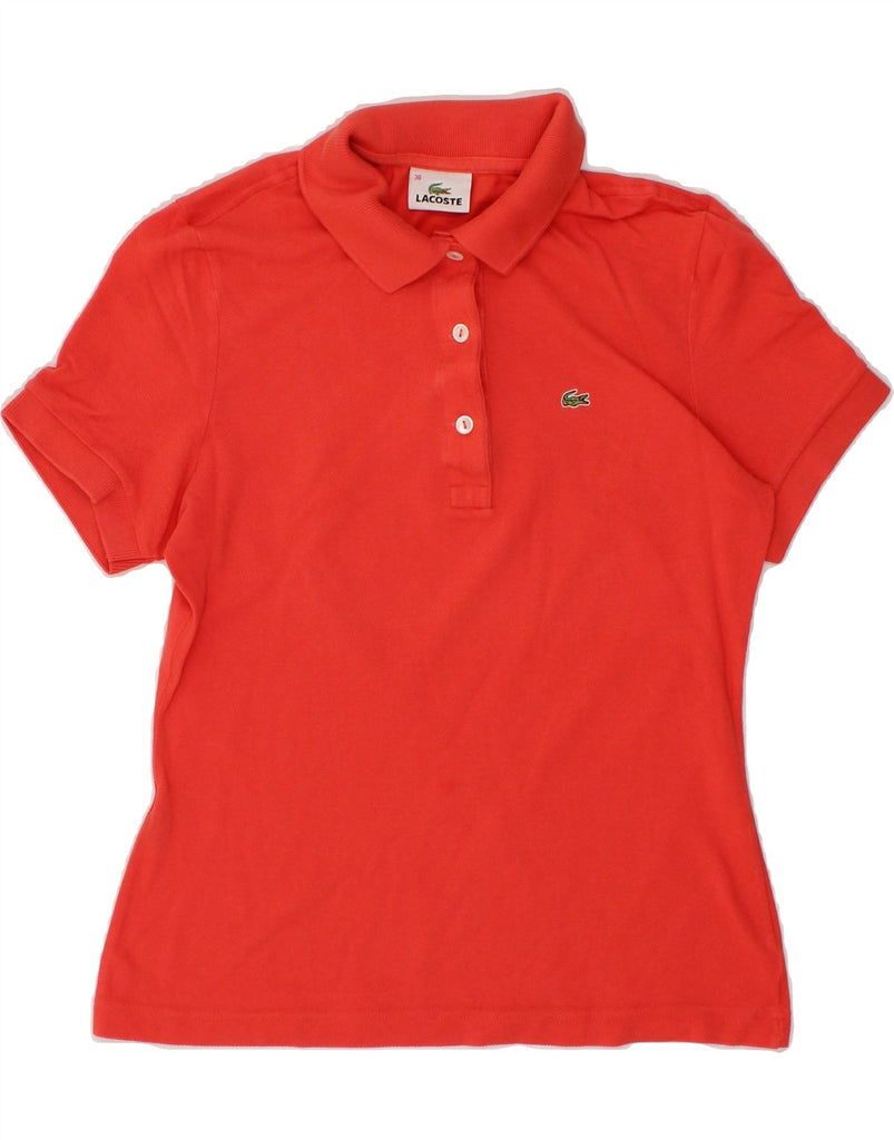 LACOSTE Womens Polo Shirt Size 38 Medium Orange Cotton Vintage Lacoste and Second-Hand Lacoste from Messina Hembry 