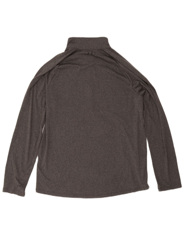 Under Armour Mens Zip Neck Pullover Tracksuit Top Large Grey