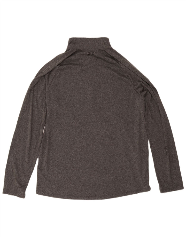 Under Armour Mens Zip Neck Pullover Tracksuit Top Large Grey