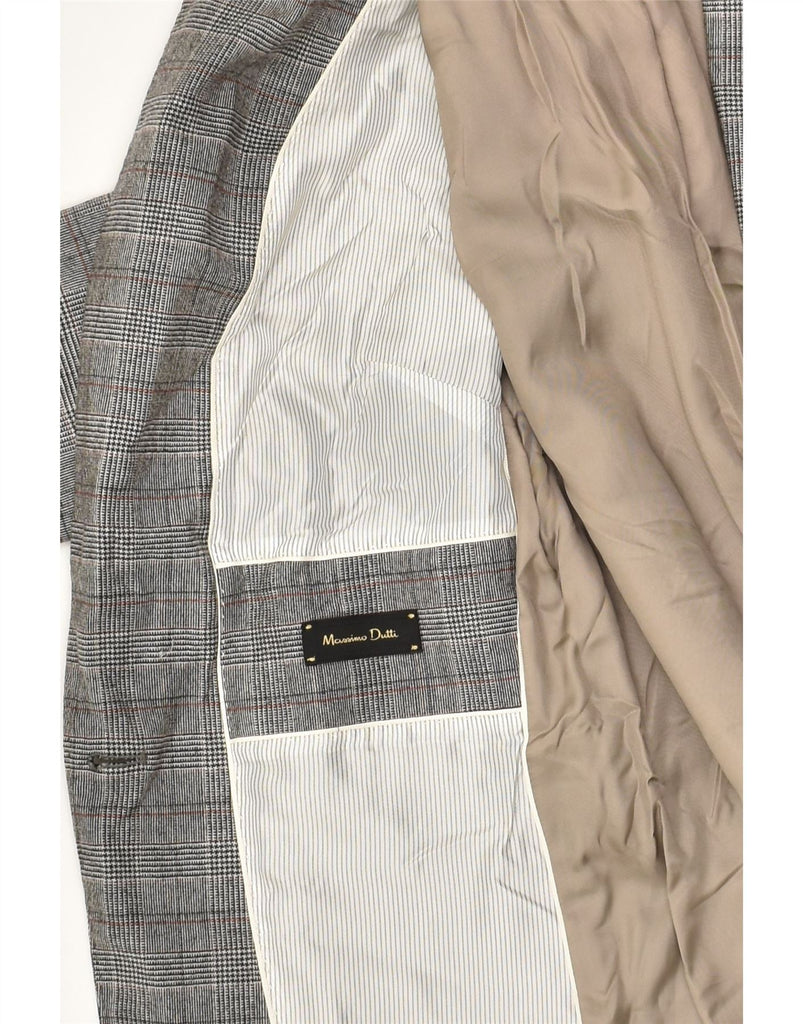 MASSIMO DUTTI Womens 1 Button Blazer Jacket EU 42 Large Grey Check Wool | Vintage Massimo Dutti | Thrift | Second-Hand Massimo Dutti | Used Clothing | Messina Hembry 