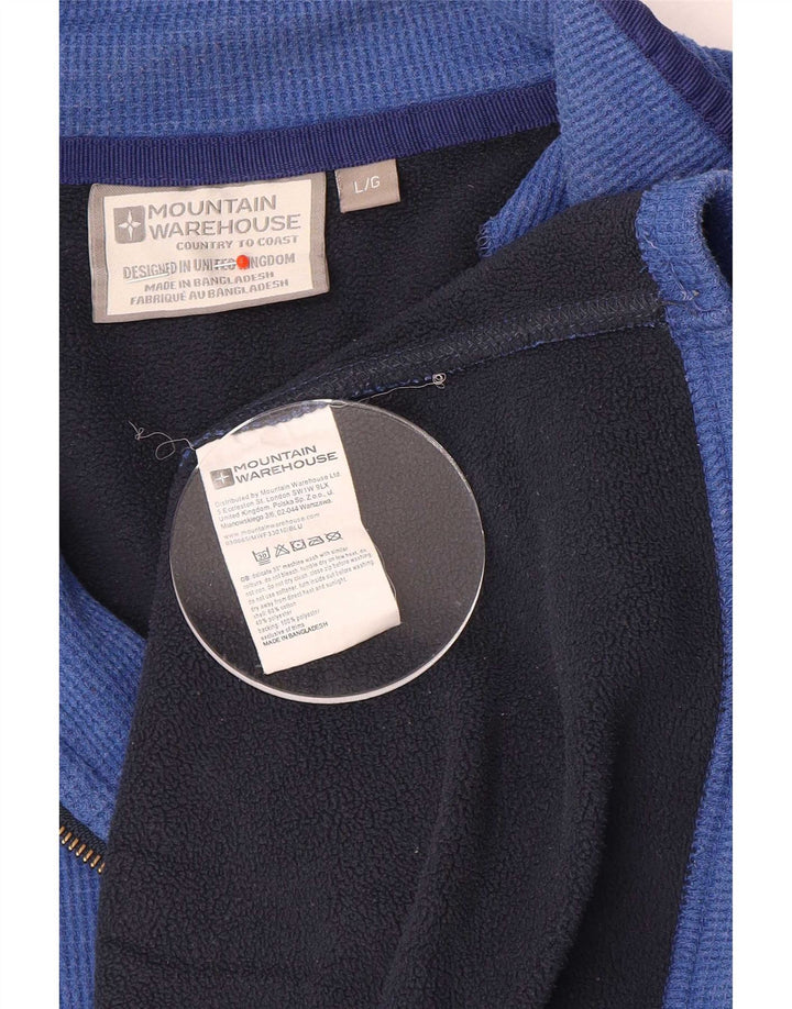 Mountain Warehouse Mens Zip Neck Sweatshirt Jumper Large Blue Polyester