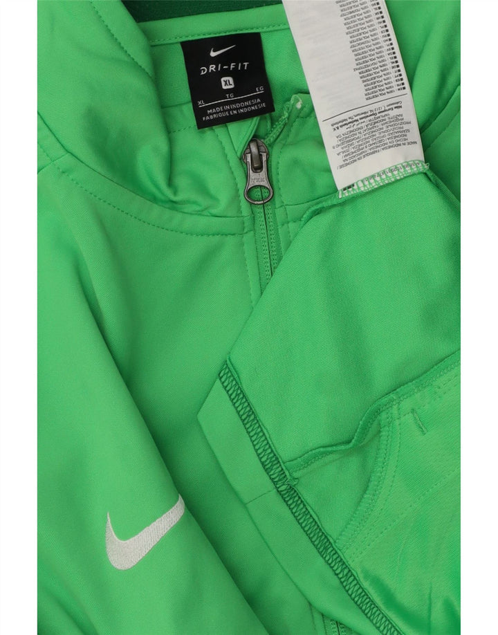 Nike Mens Graphic Tracksuit Top Jacket XL Green Colourblock Polyester