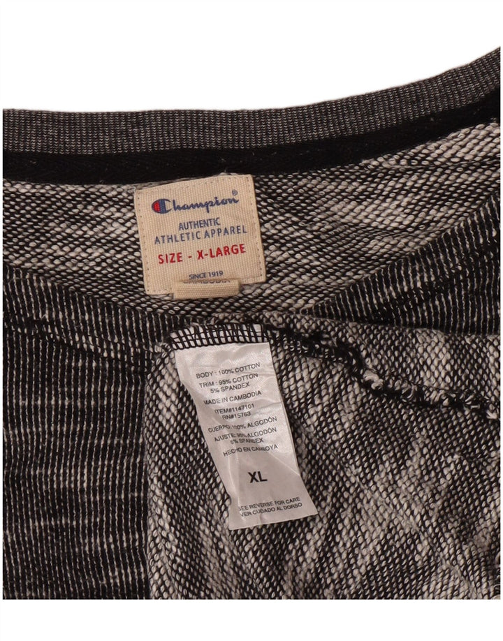 Champion Womens Top Long Sleeve UK 18 XL Grey Flecked Cotton