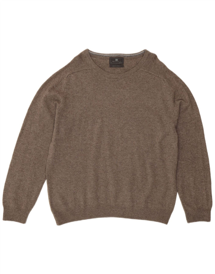 Marks & Spencer Mens Crew Neck Jumper Sweater XL Grey Lambswool