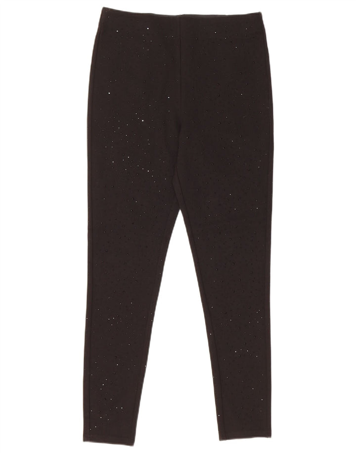 Zara Womens Leggings UK 10 Small  Black Viscose