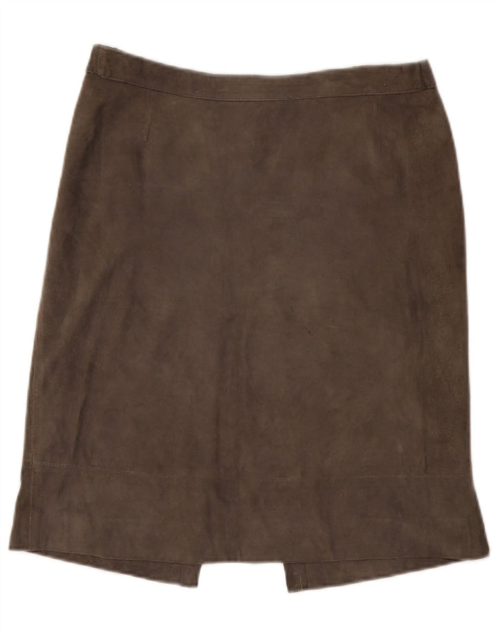 Vintage Womens Suede Skirt W30 Medium Grey