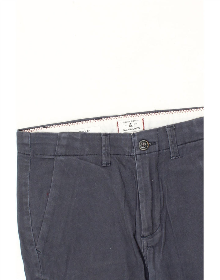 JACK & JONES Mens Regular Chino Shorts W30 Medium Navy Blue Cotton Vintage Jack & Jones and Second-Hand Jack & Jones from Messina Hembry 