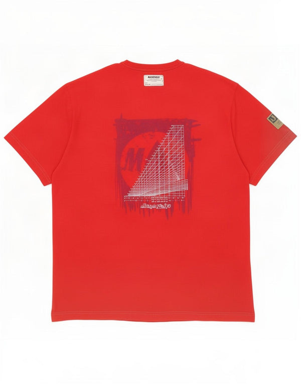 Murphy & Nye Mens Graphic T-Shirt Top Large Red Cotton
