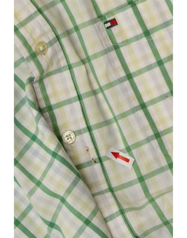 Tommy Hilfiger Mens Shirt 2XL Green Check Cotton