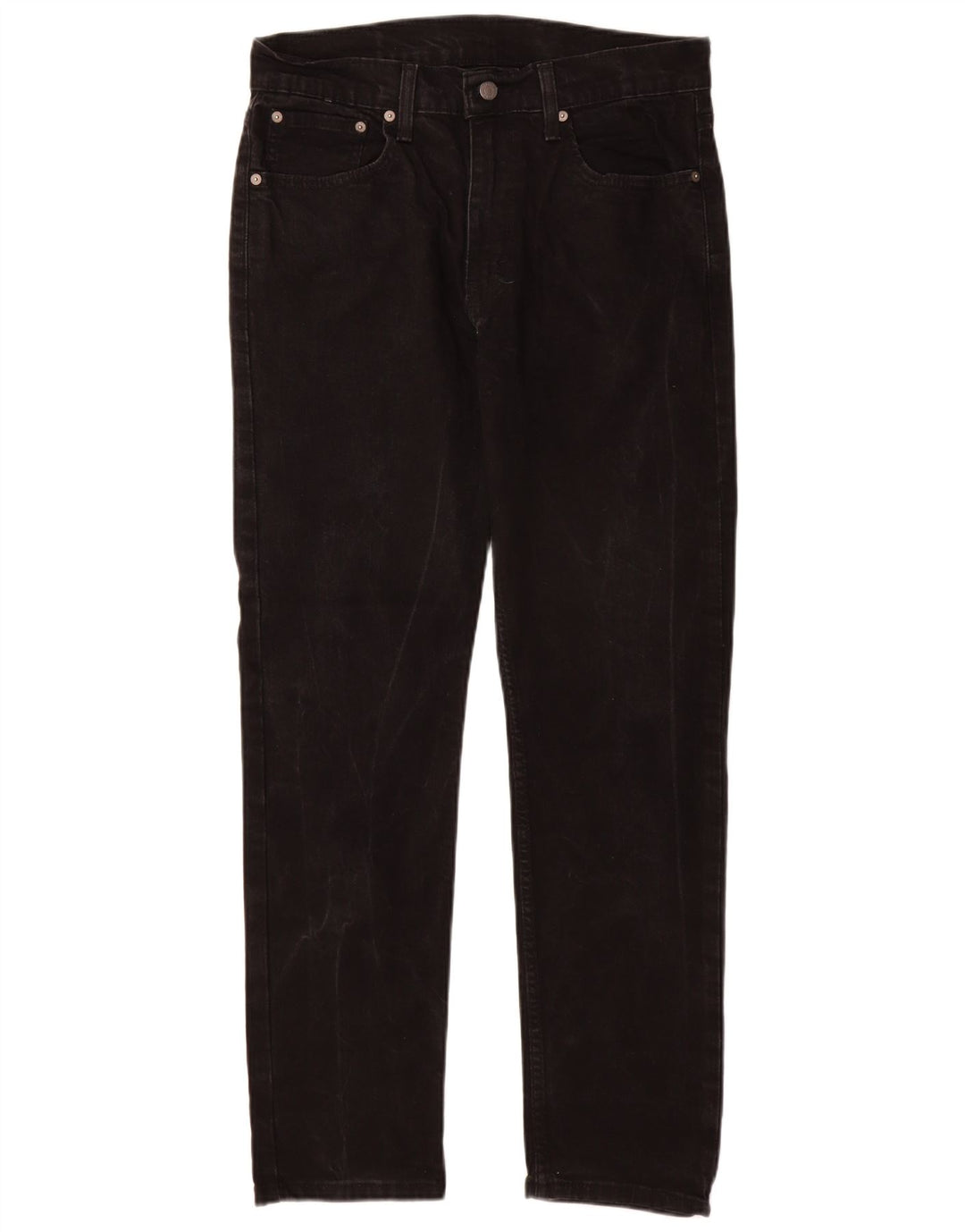 Levi's Mens 502 Tapered Jeans W32 L32 Black Cotton