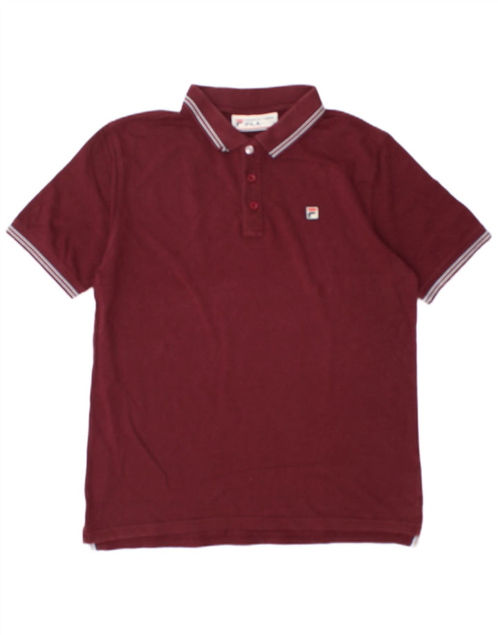 Fila Mens Polo Shirt Large Maroon Cotton