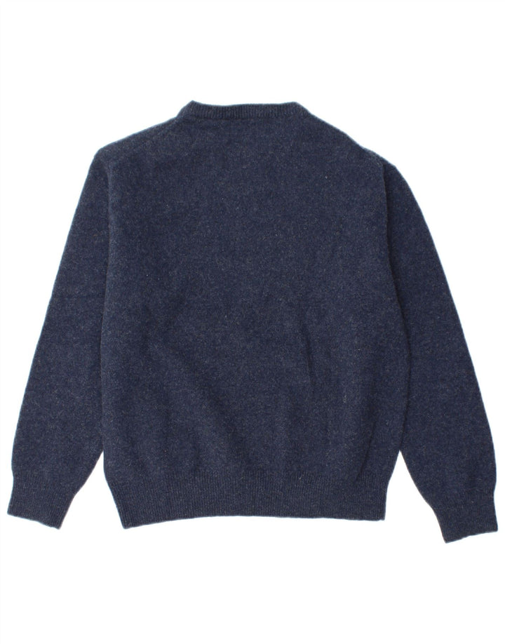 GANT Womens Crew Neck Jumper Sweater UK 16 Large Navy Blue Lambswool