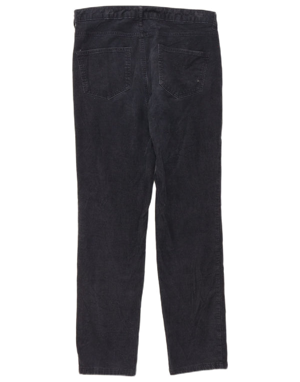 Marks & Spencer Womens Corduroy Trousers UK 12 Medium W30 L28 Navy Blue