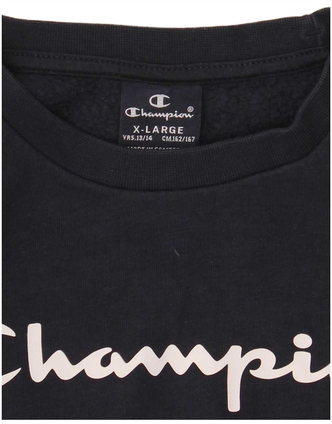 Champion Boys Graphic Sweatshirt Jumper 13-14 Years XL Navy Blue