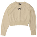 NIKE Womens Graphic Crop Sweatshirt Jumper UK 14 Medium Off White Cotton