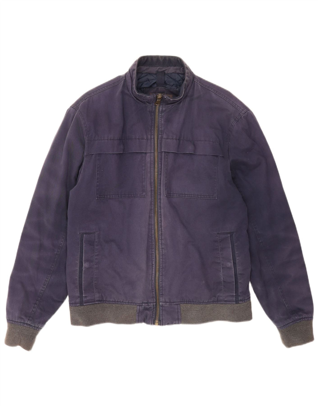 Marks & Spencer Mens Bomber Jacket UK 38 Medium Navy Blue