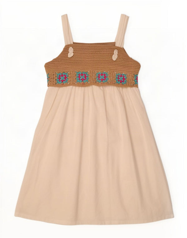 Benetton Womens Sleeveless A-Line Dress UK 10 Small White Colourblock