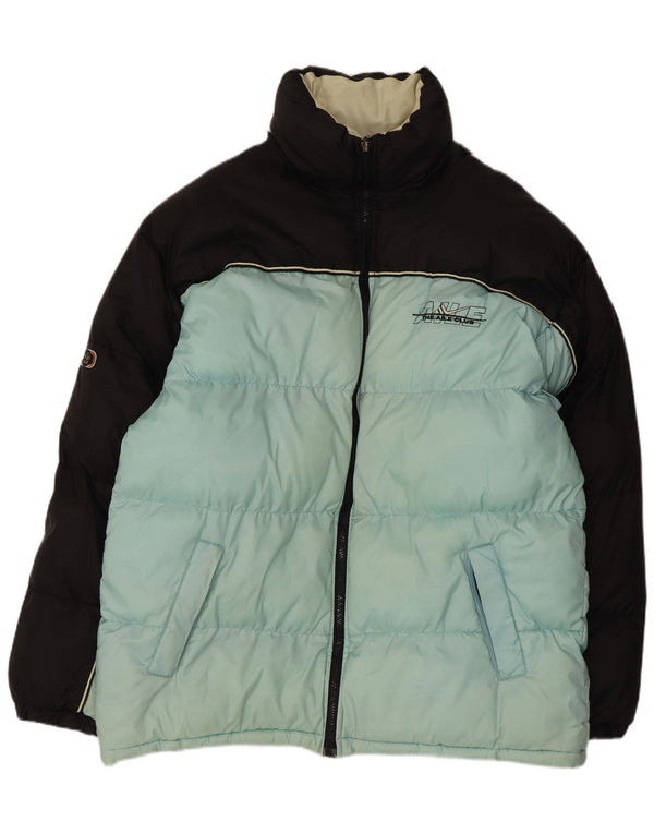 Vintage Mens Padded Jacket UK 46 3XL Black Colourblock