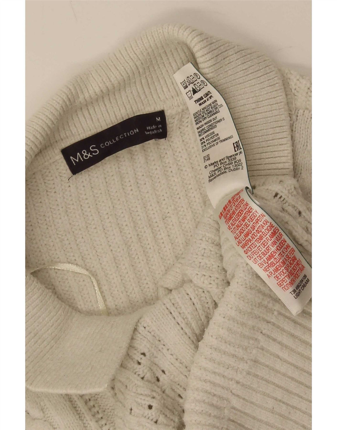 Marks & Spencer Womens Cardigan Sweater UK 14 Medium Beige Viscose