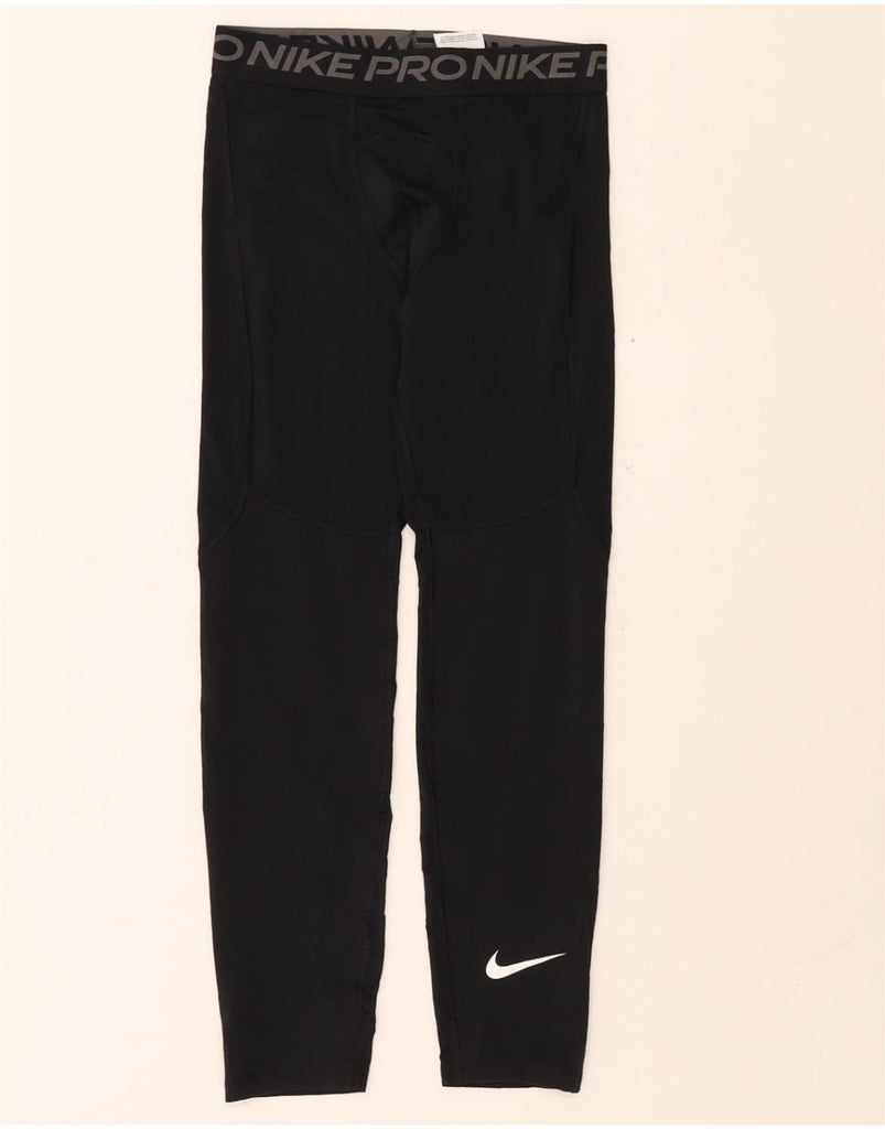 NIKE Boys Dri Fit Leggings 12-13 Years Large Black Polyester Vintage Nike and Second-Hand Nike from Messina Hembry 