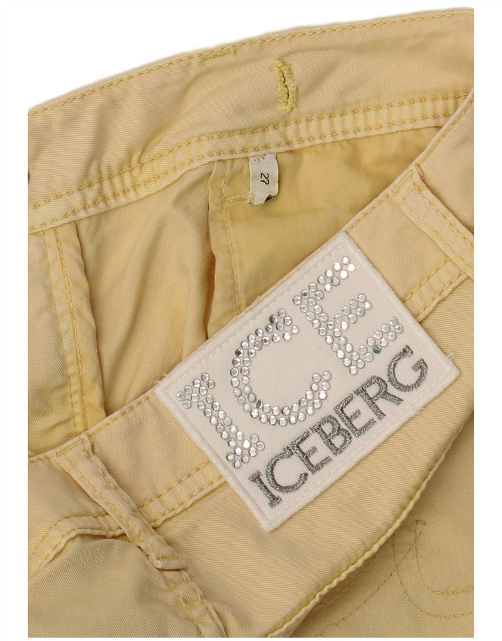 ICEBERG Womens Slim Cropped Trousers W27 L25 Yellow