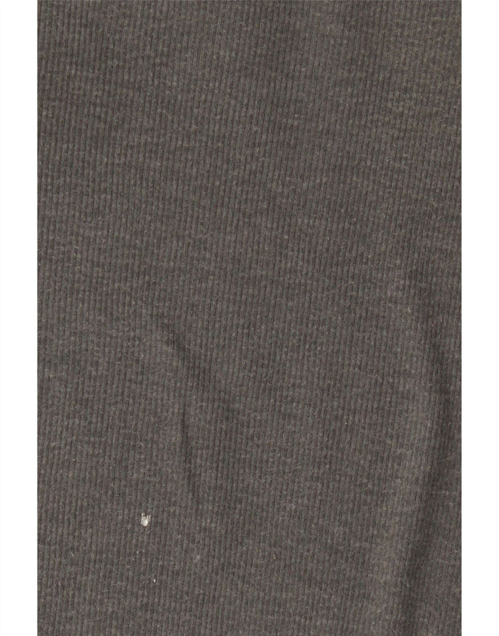 Diesel Womens Graphic Top Long Sleeve UK 12 Medium Grey Cotton