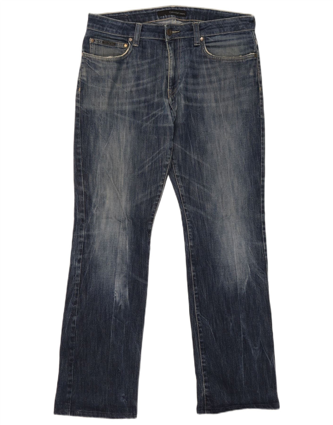 Calvin Klein Mens Straight Jeans W34 L31 Navy Blue