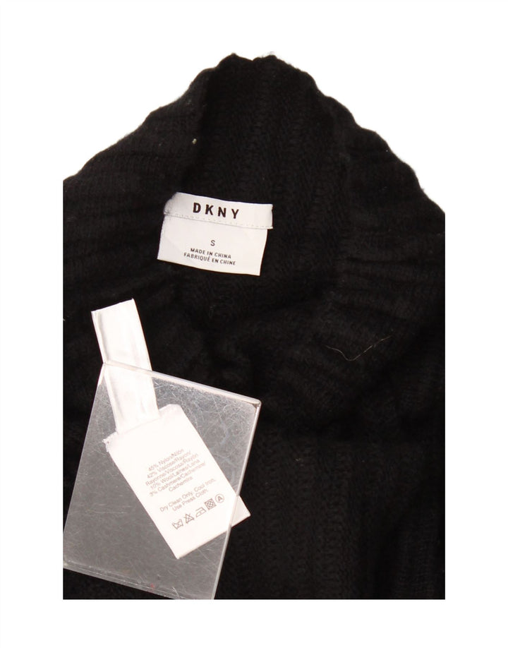 DKNY Womens Oversized Turtle Neck Jumper Sweater UK 10 Small Black