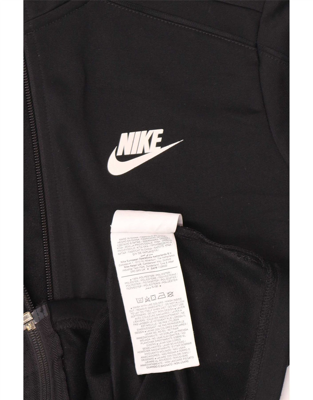 Nike Boys Tracksuit Top Jacket 10-11 Years Medium Black Polyester