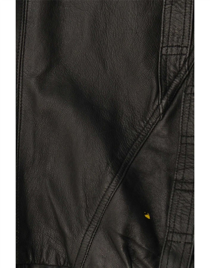 Vintage Mens Leather Jacket EU 50 Large Black Leather