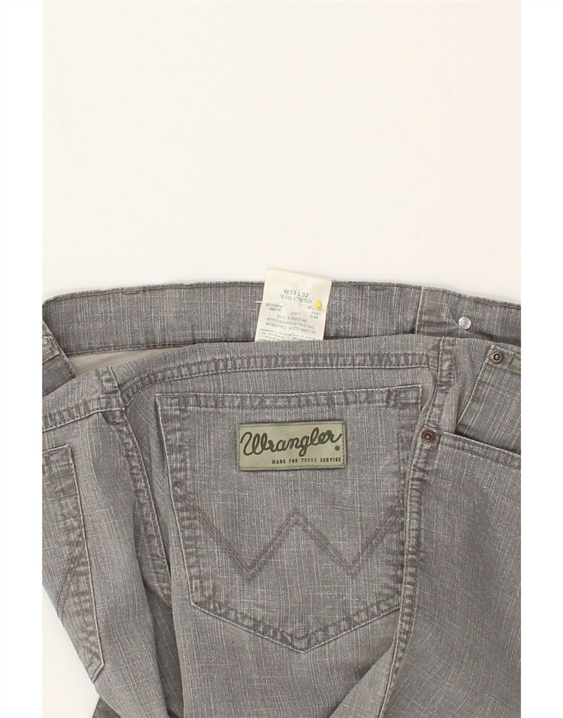 WRANGLER Mens Texas Stretch Straight Jeans W33 L32 Grey Cotton Vintage Wrangler and Second-Hand Wrangler from Messina Hembry 