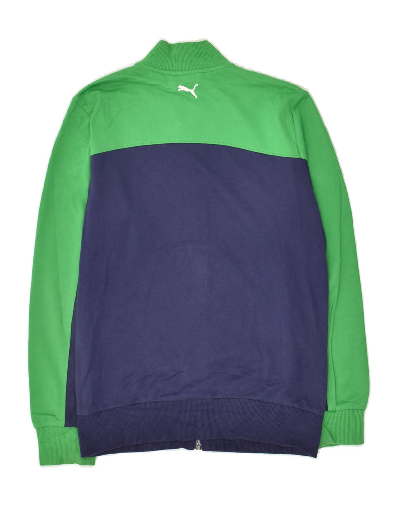 PUMA Boys Tracksuit Top Jacket 11-12 Years Green Colourblock Cotton | Vintage Puma | Thrift | Second-Hand Puma | Used Clothing | Messina Hembry 