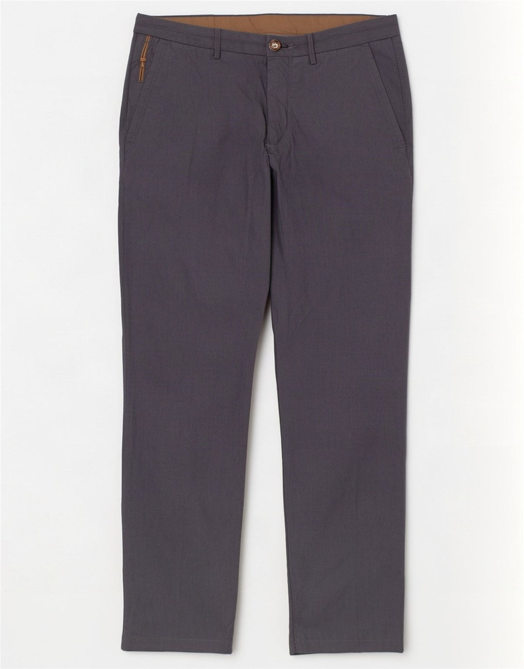 Massimo Dutti Mens Straight Chino Trousers EU 40 Medium W31 L30 Grey Cotton