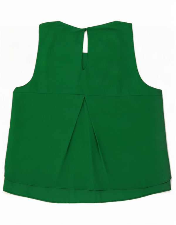 Zara Womens Sleeveless Blouse Top UK 6 XS Green Polyester