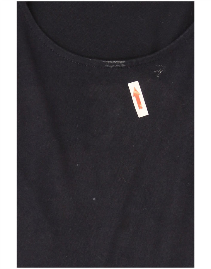 Marks & Spencer Womens Regular Maxi Dress UK 14 Medium Navy Blue Cotton