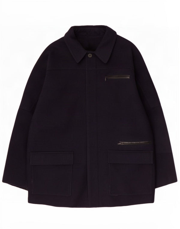 Vintage Mens Overcoat UK 42 XL Navy Blue Colourblock