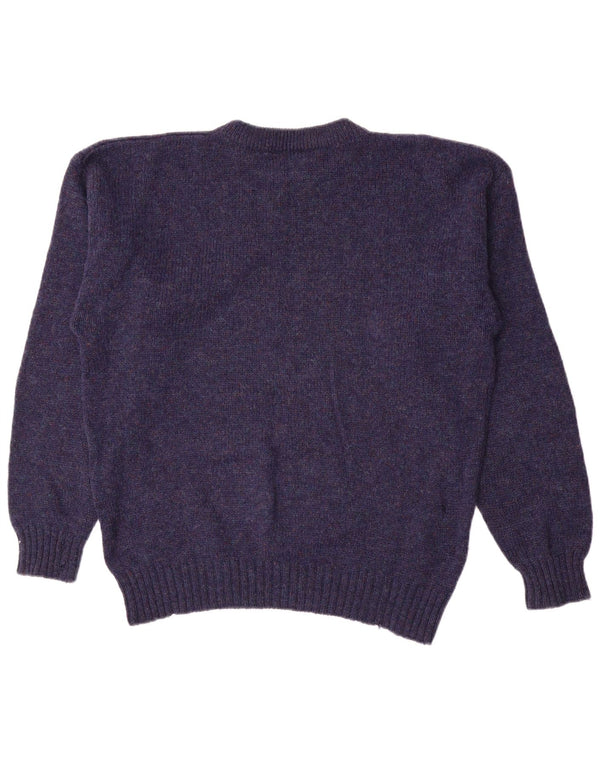 C&A Mens Crew Neck Jumper Sweater Medium Navy Blue Wool