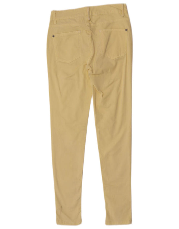 Zara Womens Skinny Casual Trousers 2XS W24 L28 Yellow Cotton