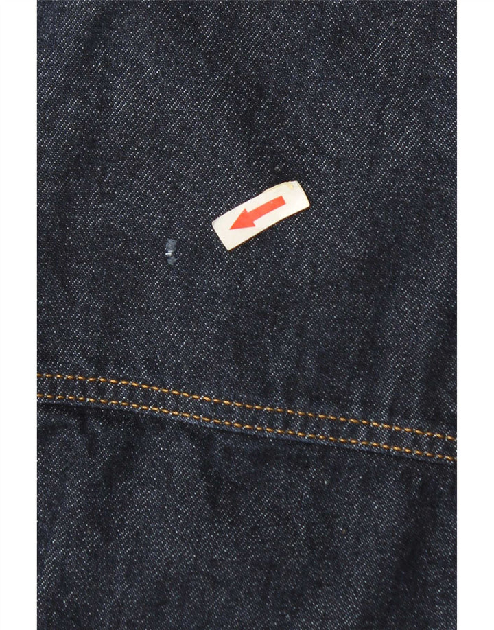 Zara Mens Denim Jacket UK 42 XL Navy Blue Polyester