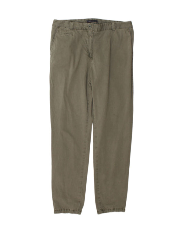 Marks & Spencer Womens Tapered Chino Trousers UK 14 Large W36 L30 Green